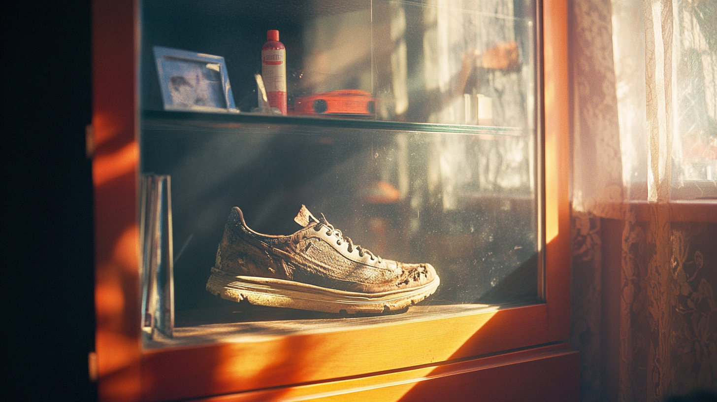 Sunlit Shoe Display in Home Office