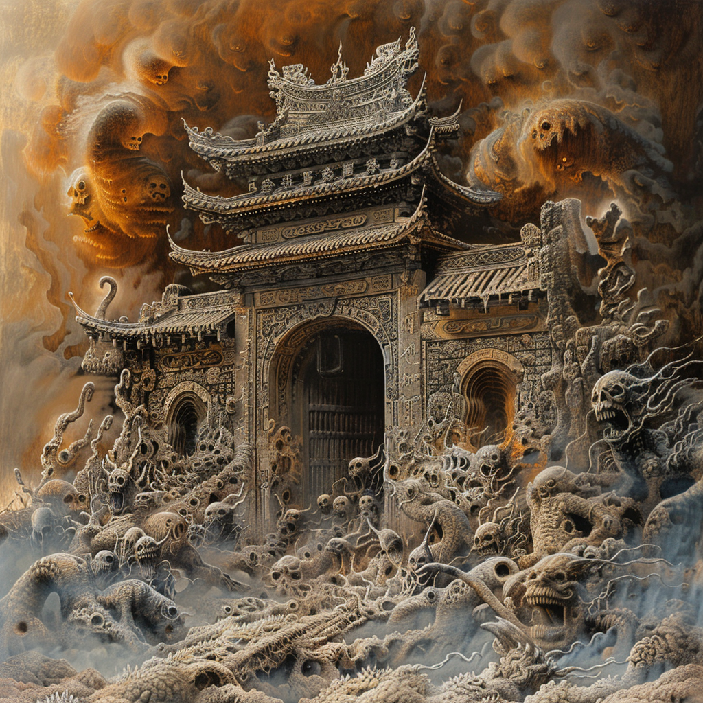 Surreal Chinese Ghosts Artwork: The Door to Hell