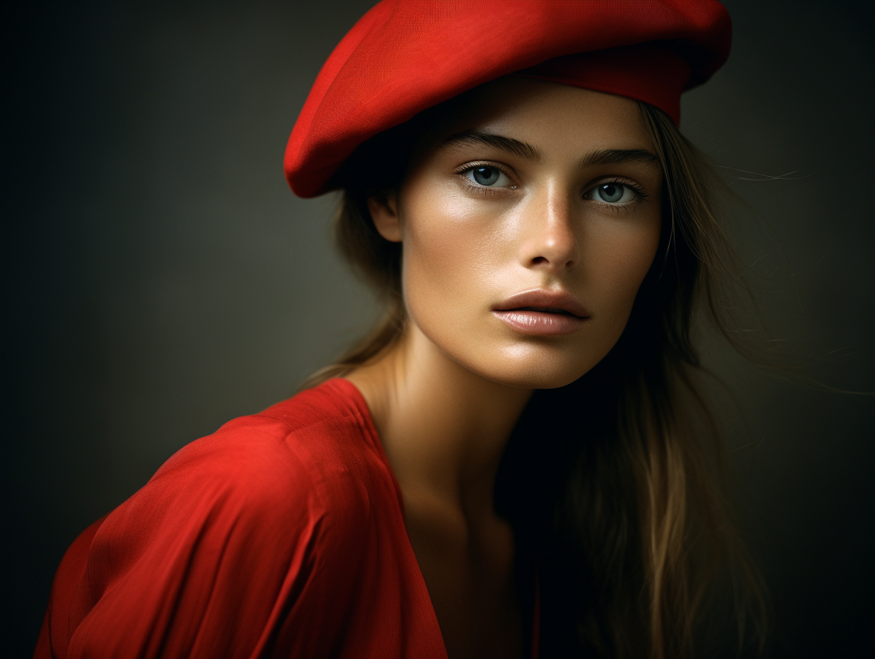 Beautiful Swedish girl in red hat