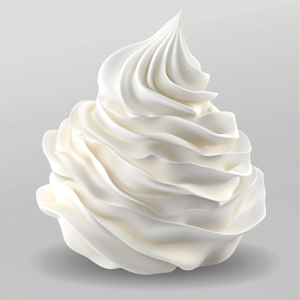 Sweet vanilla cake decoration with creamy swirls vector.