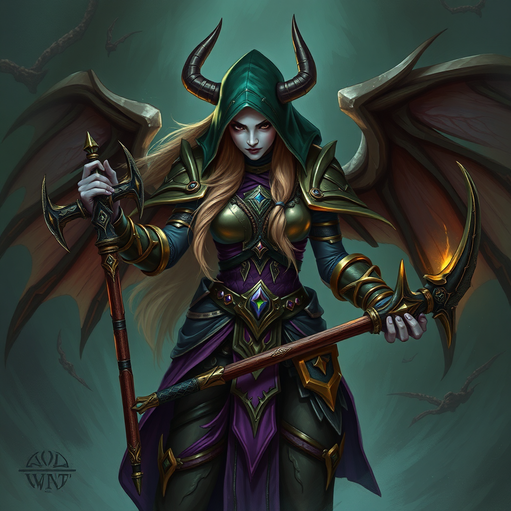 Sylvanas Windrunner in World of Warcraft game.