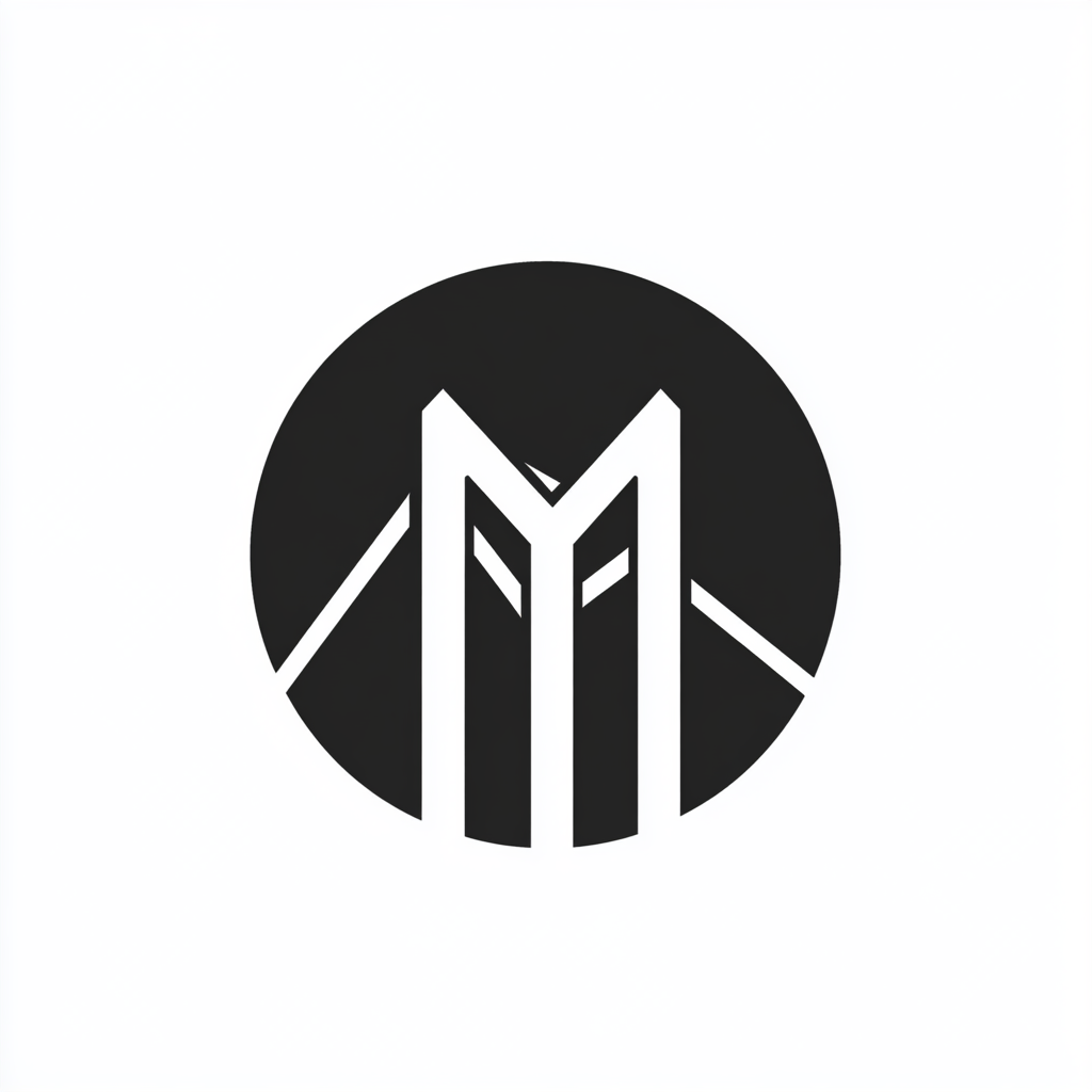 T and M Circle Logo with Mountain Detail