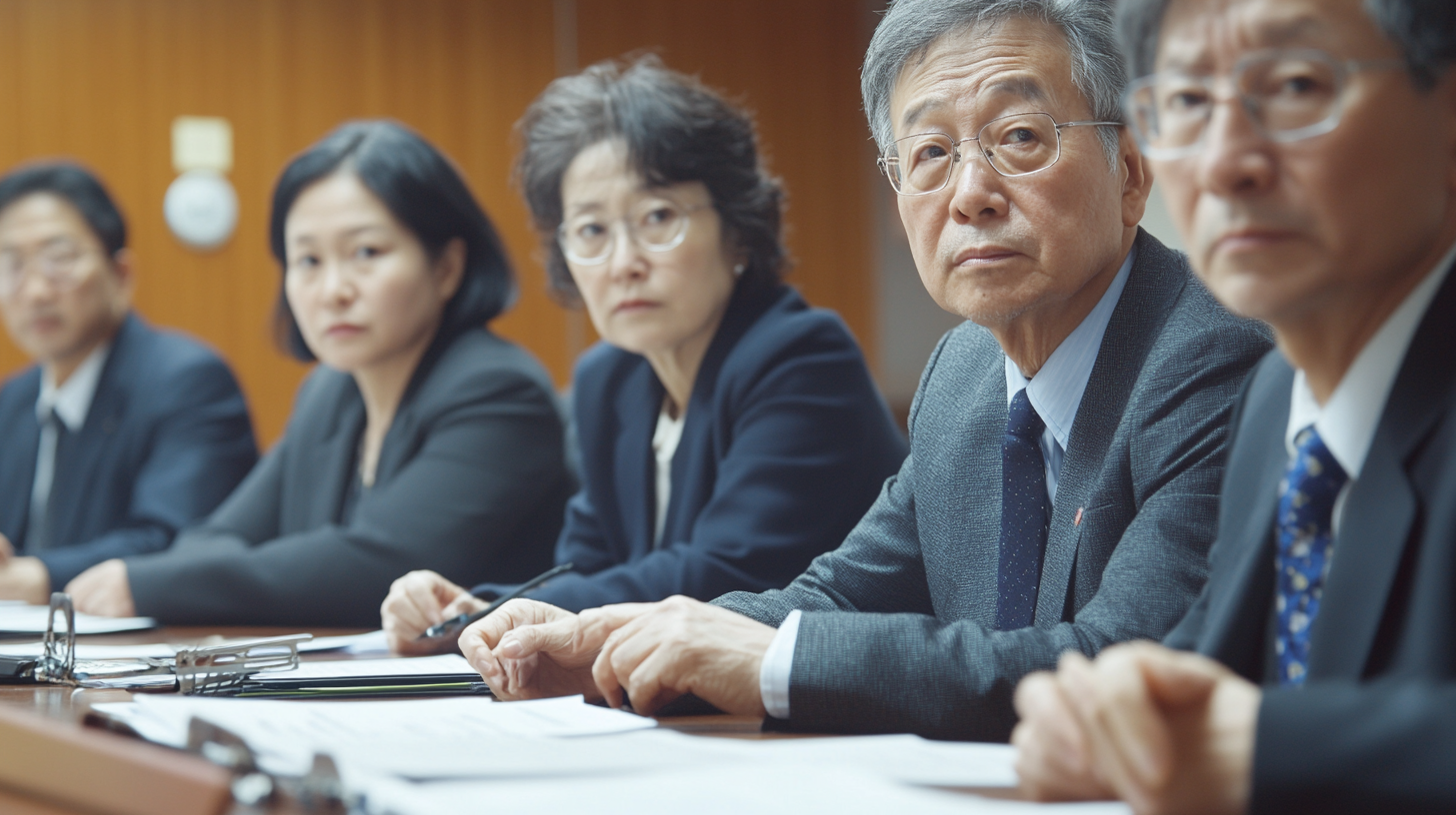 Taiwanese School Conference Room Meeting Table Setting