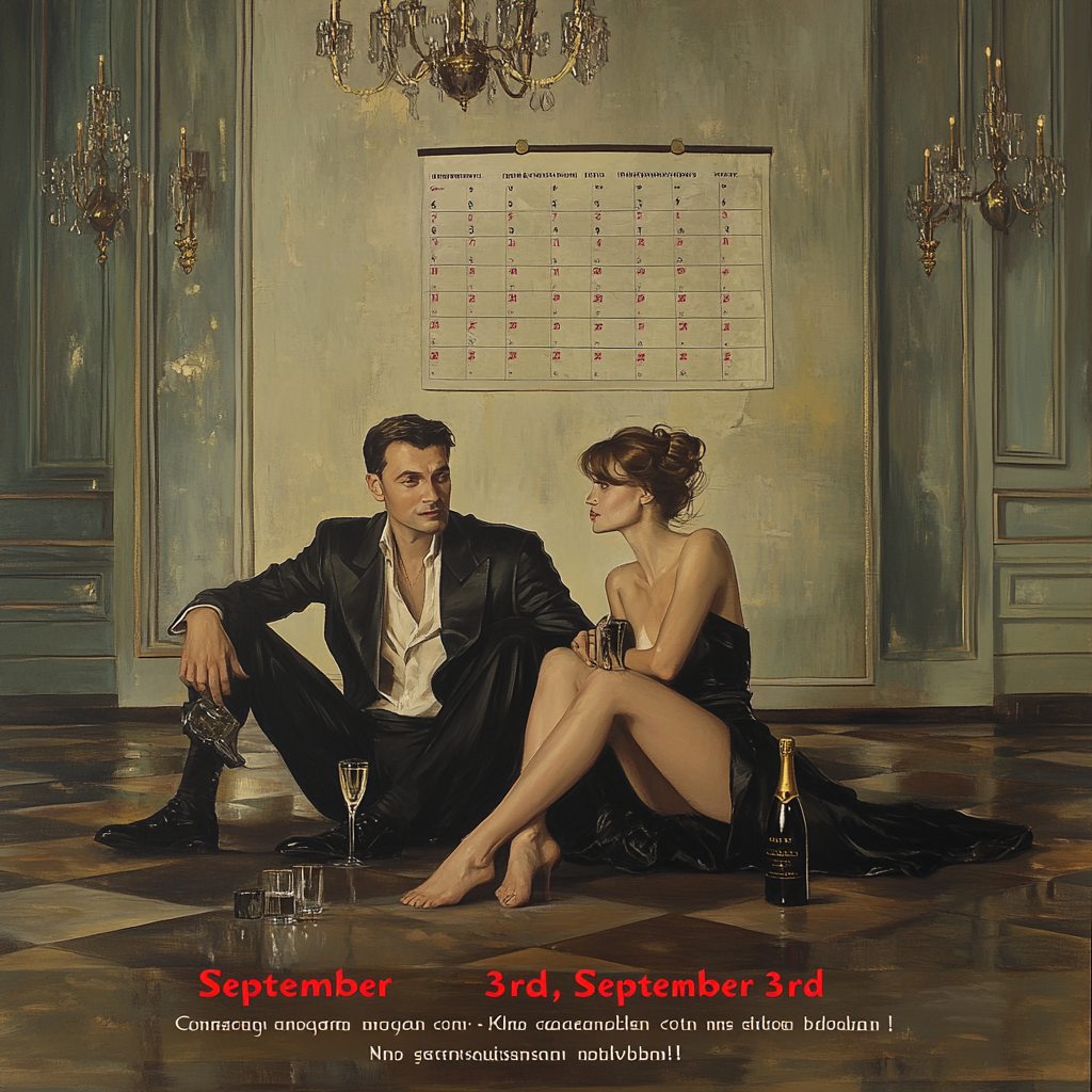 Tango-themed Still Life with Torn September 3rd Calendars