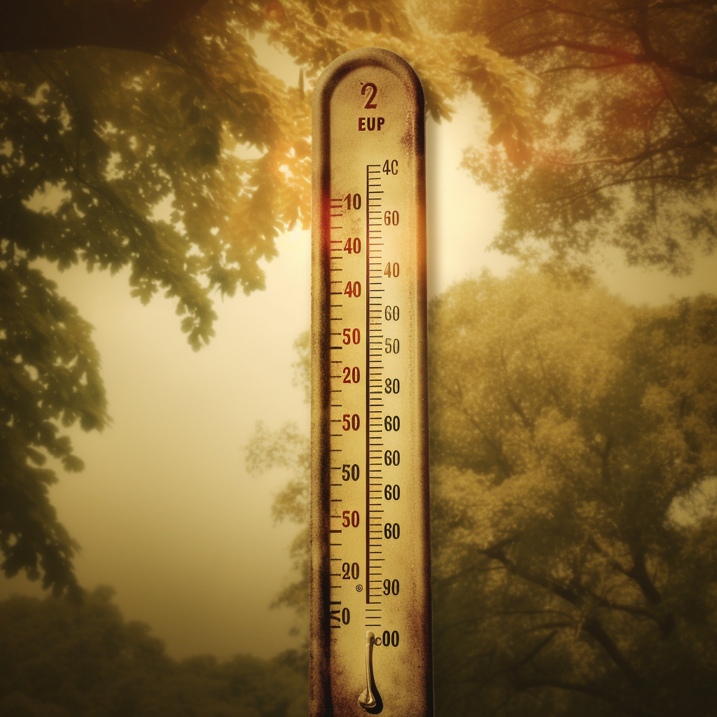 Temperature thermometer showing Celsius and Fahrenheit