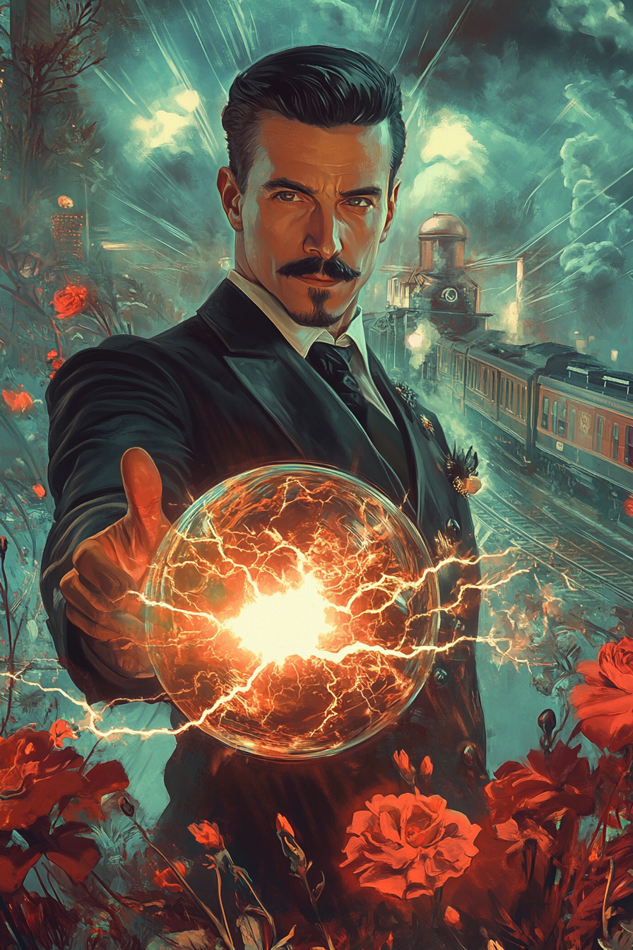 Tesla with lightning ball, Russian trains, '80s pulp fiction.