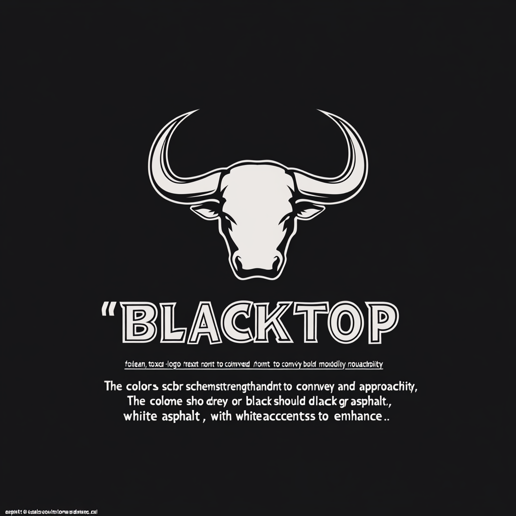 The 'Blacktop Bull' Text-Based Dark Logo