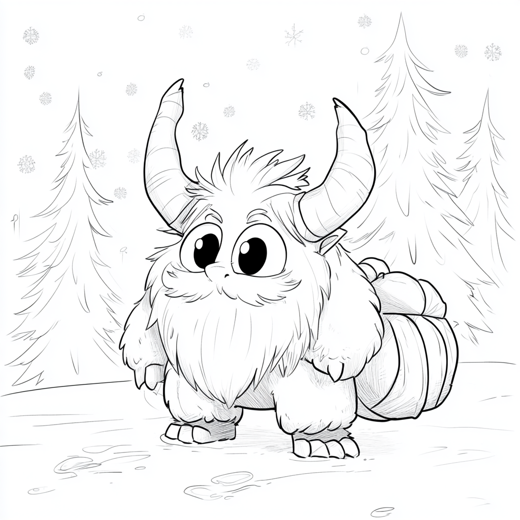 The Adorable Krampus Stomping Through a Snowy Forest