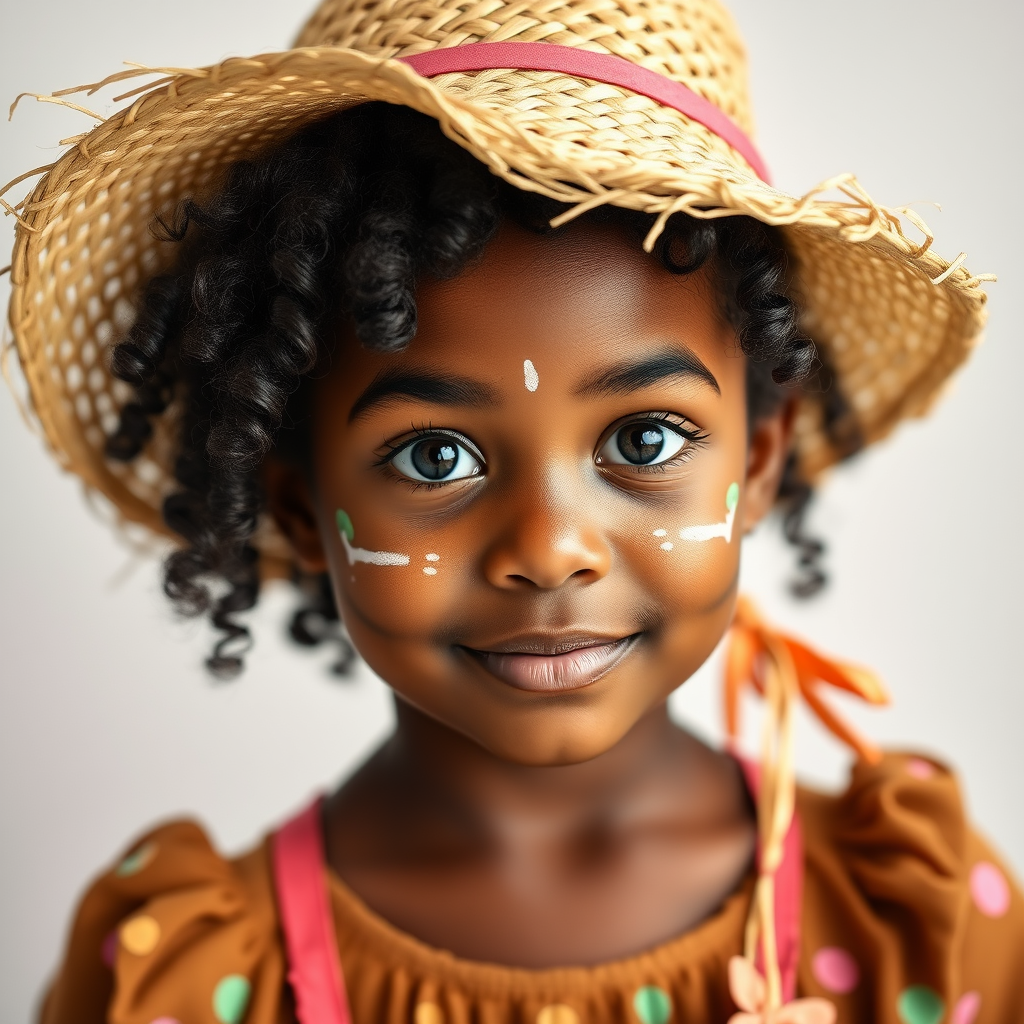 The African American Girl Celebrating Easter Joyfully