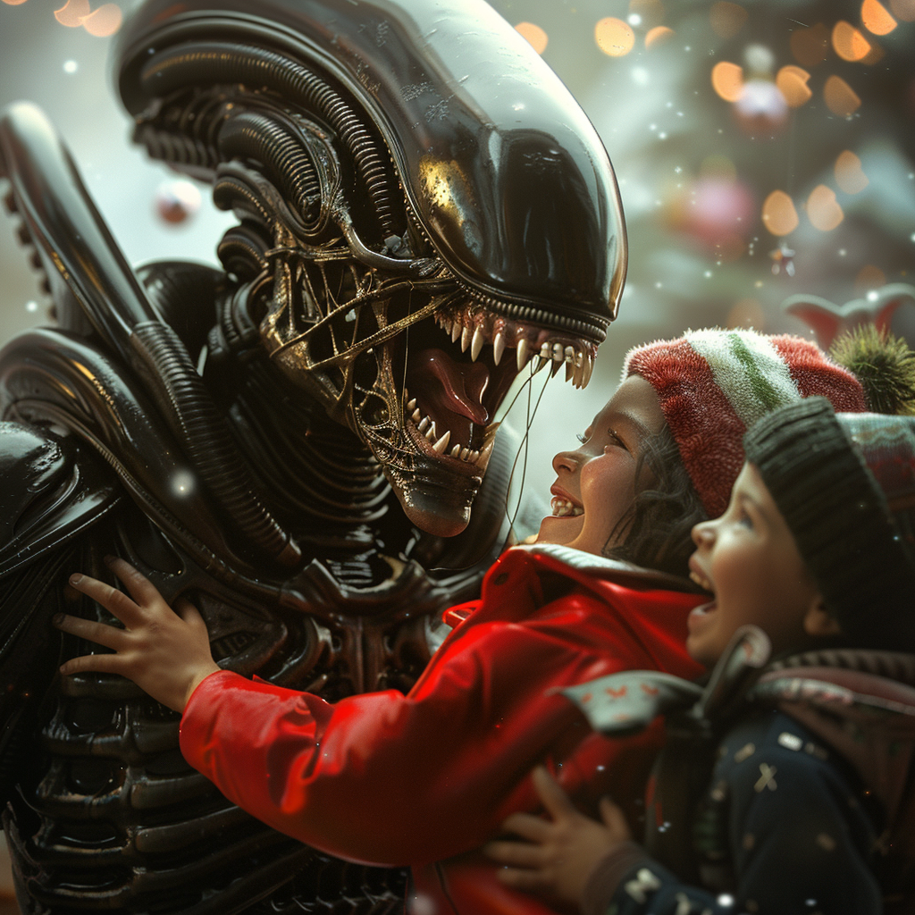 The Alien Family's Joyful Christmas Card