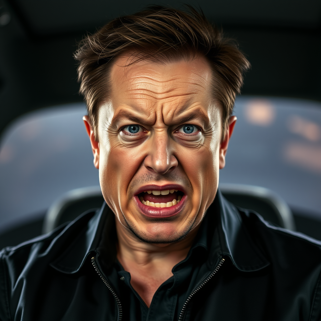 The Angry Expression of Elon Musk