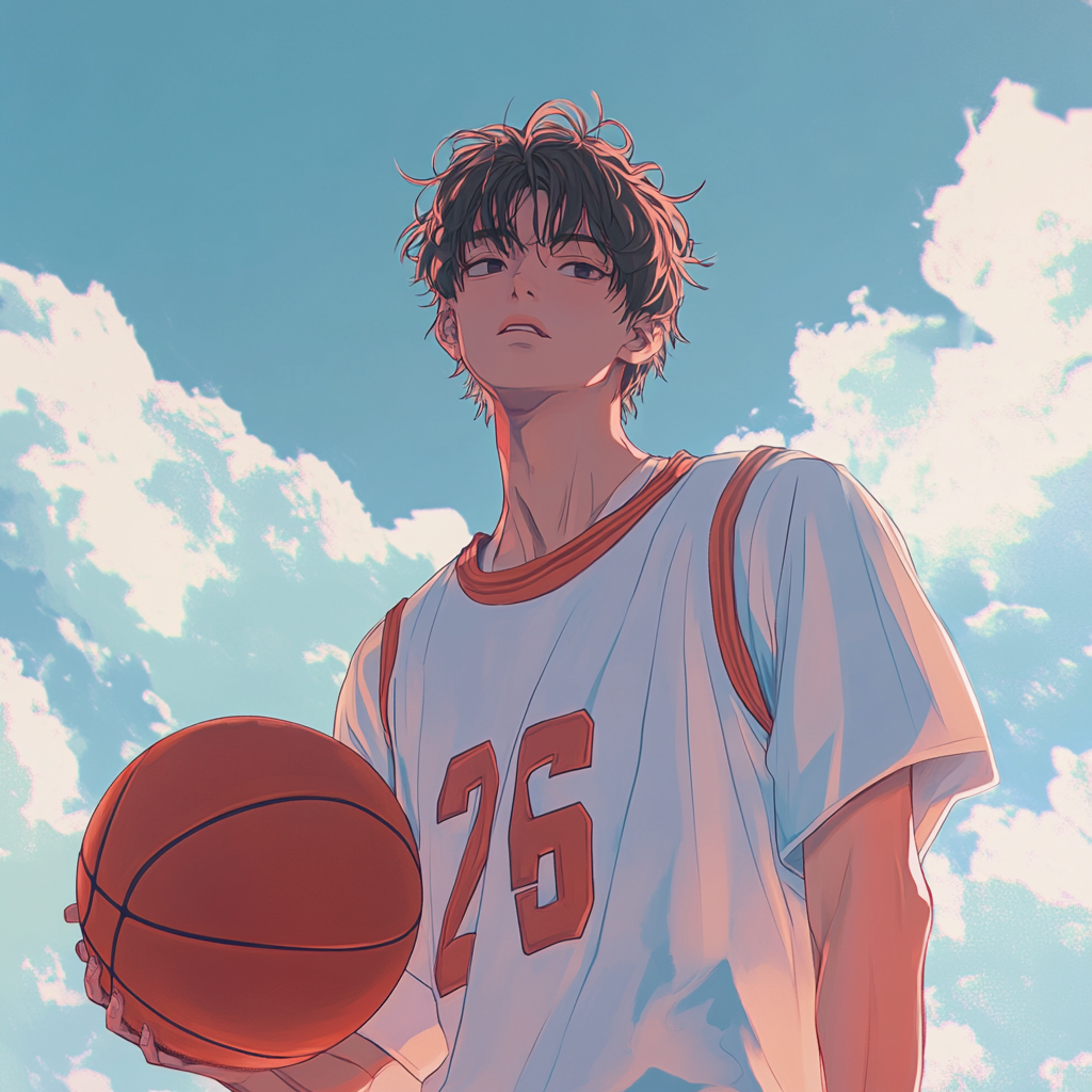 The Basketball Player in Anime Style