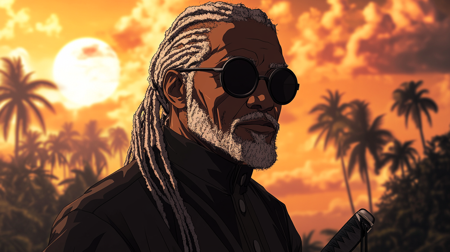 The Blind Jamaican Samurai at Sunset