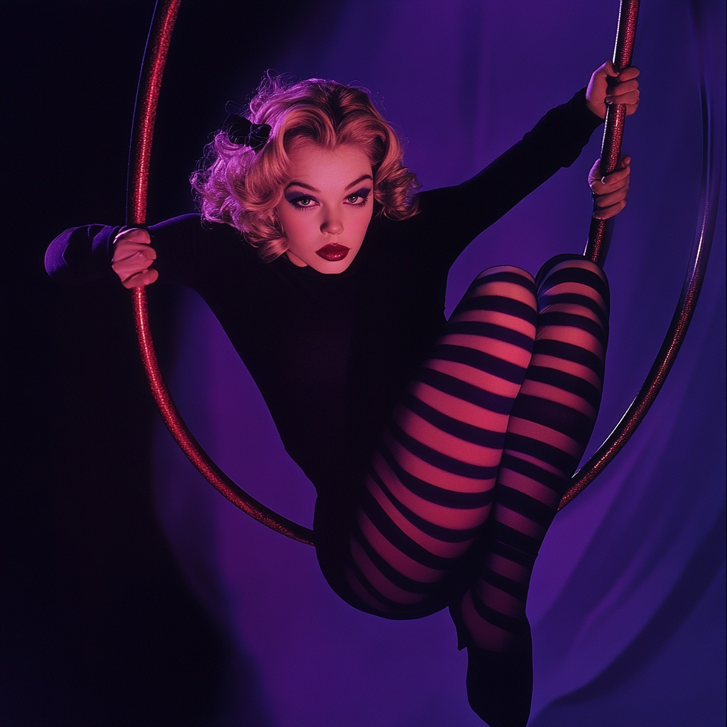 The Blond Girl on Aerial Hoop