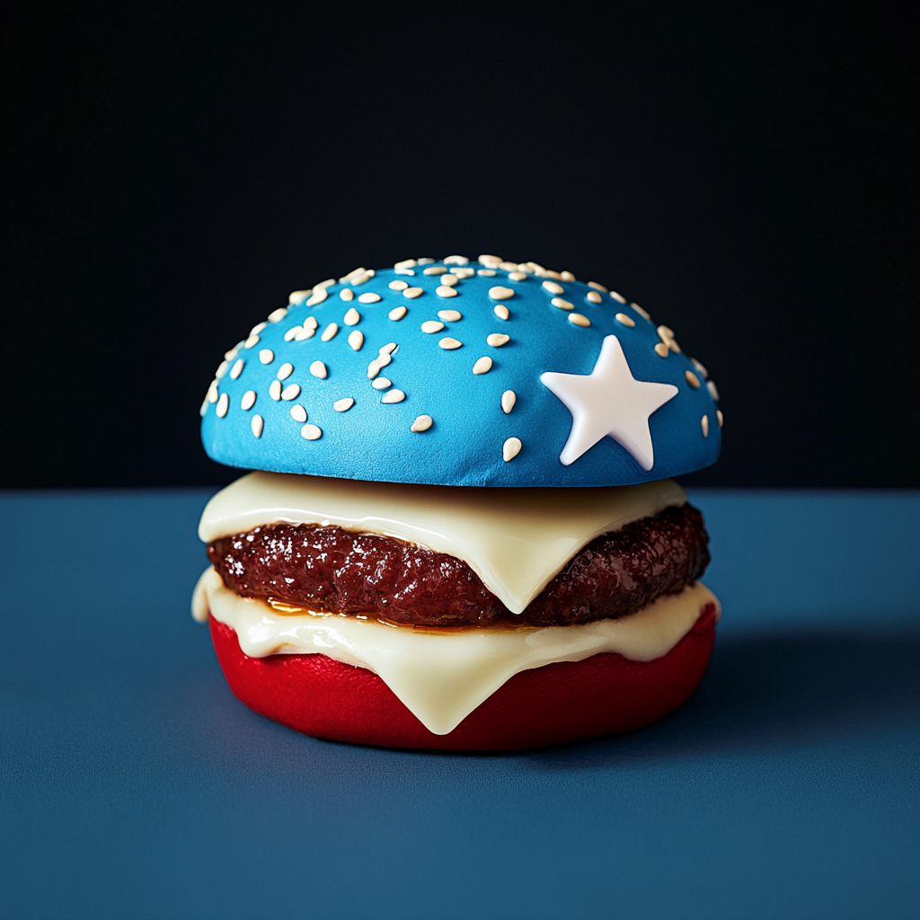 The Burger with Blue Bun and Star