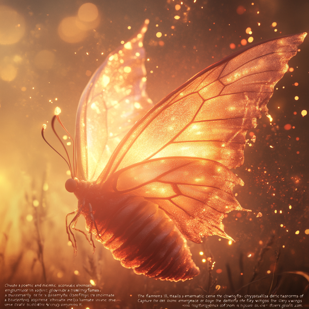 The Butterfly's Rebirth in Glowing Flames