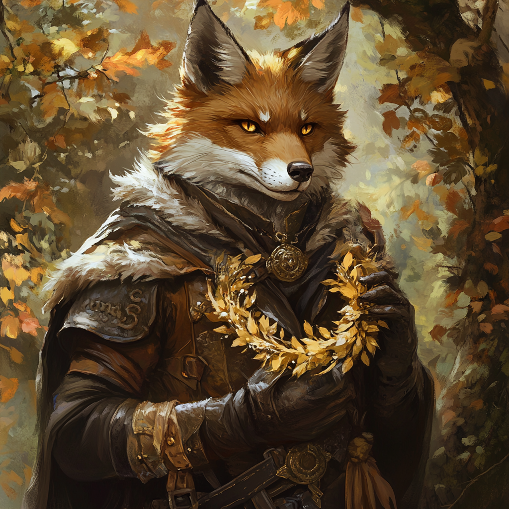 The Charismatic Feywild Fox-Headed Thief with Golden Wreath