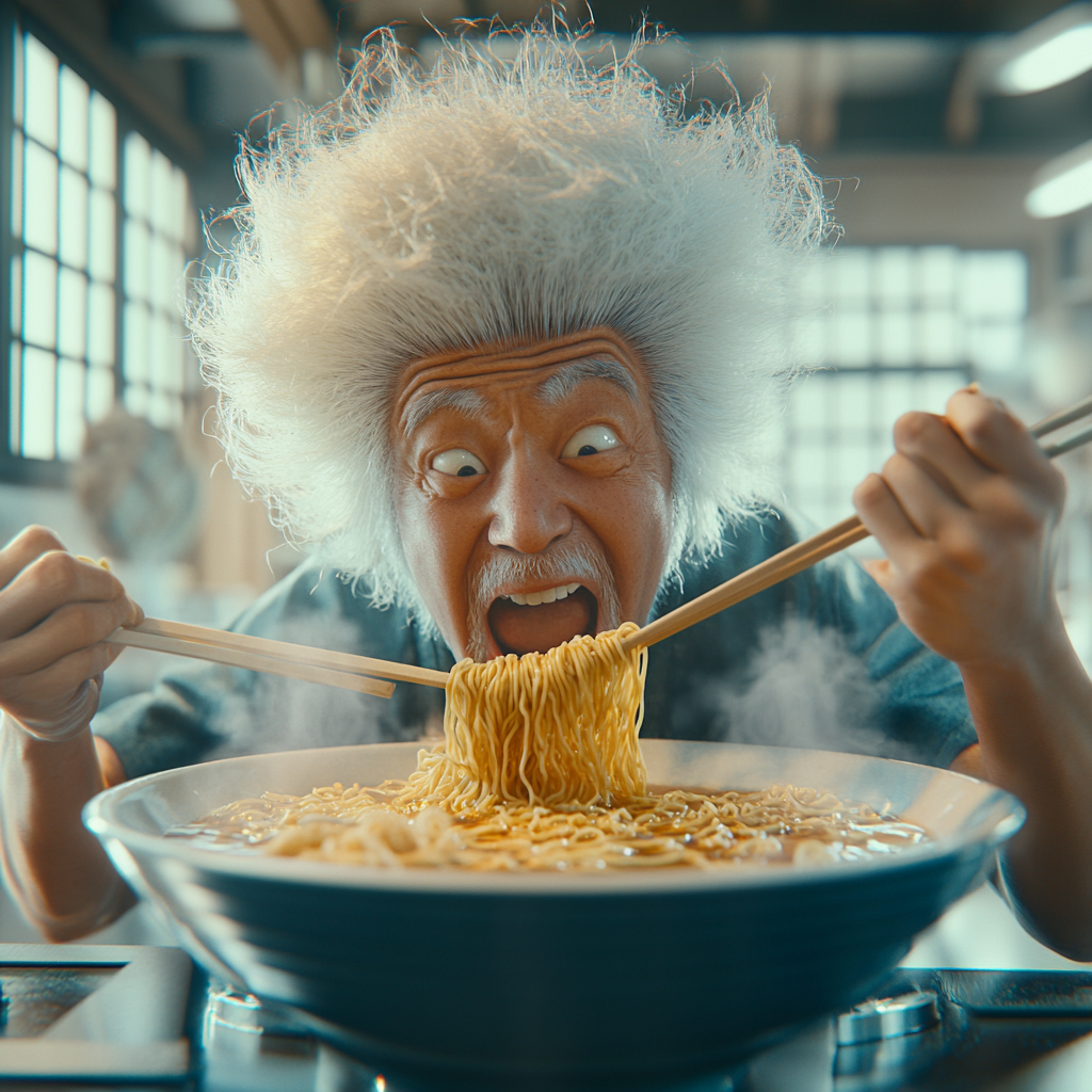 The Cheerful Japanese Men Enjoying Oversized Ramen Bowls