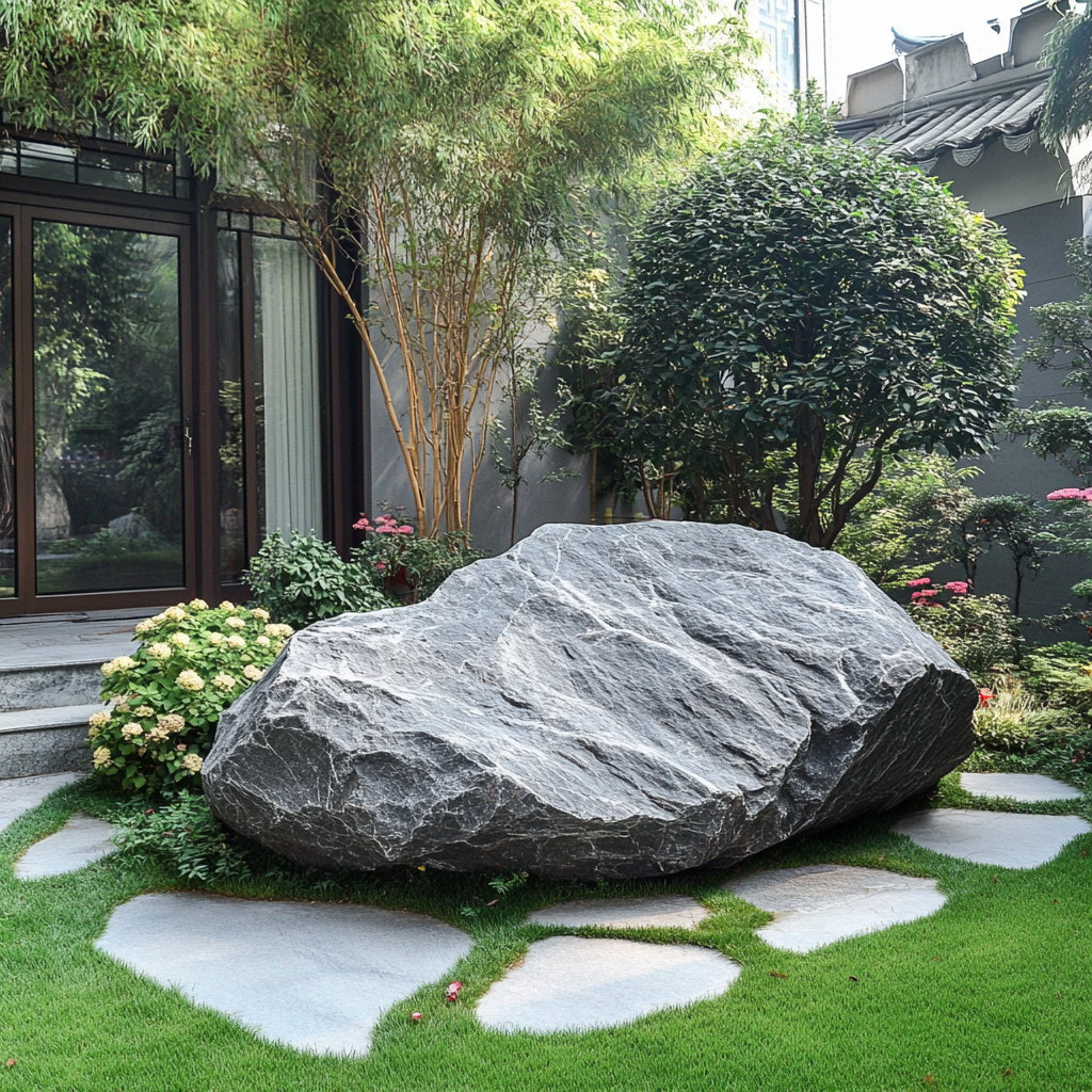 The Chinese rock in the stable yard.