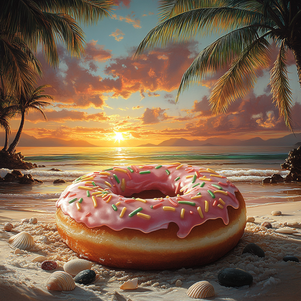 The Colorful Donut at Jamaican Beach Sunrise