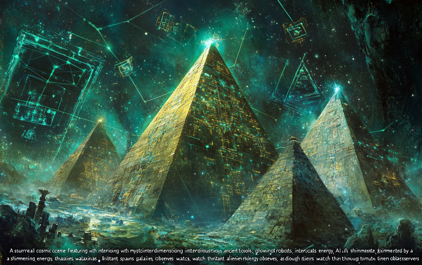 The Cosmic Pyramid Construction by AI Robots