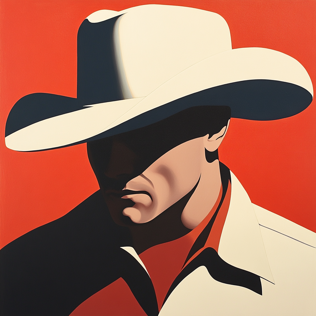 The Cowboy in Bold, High-Contrast Ault Style