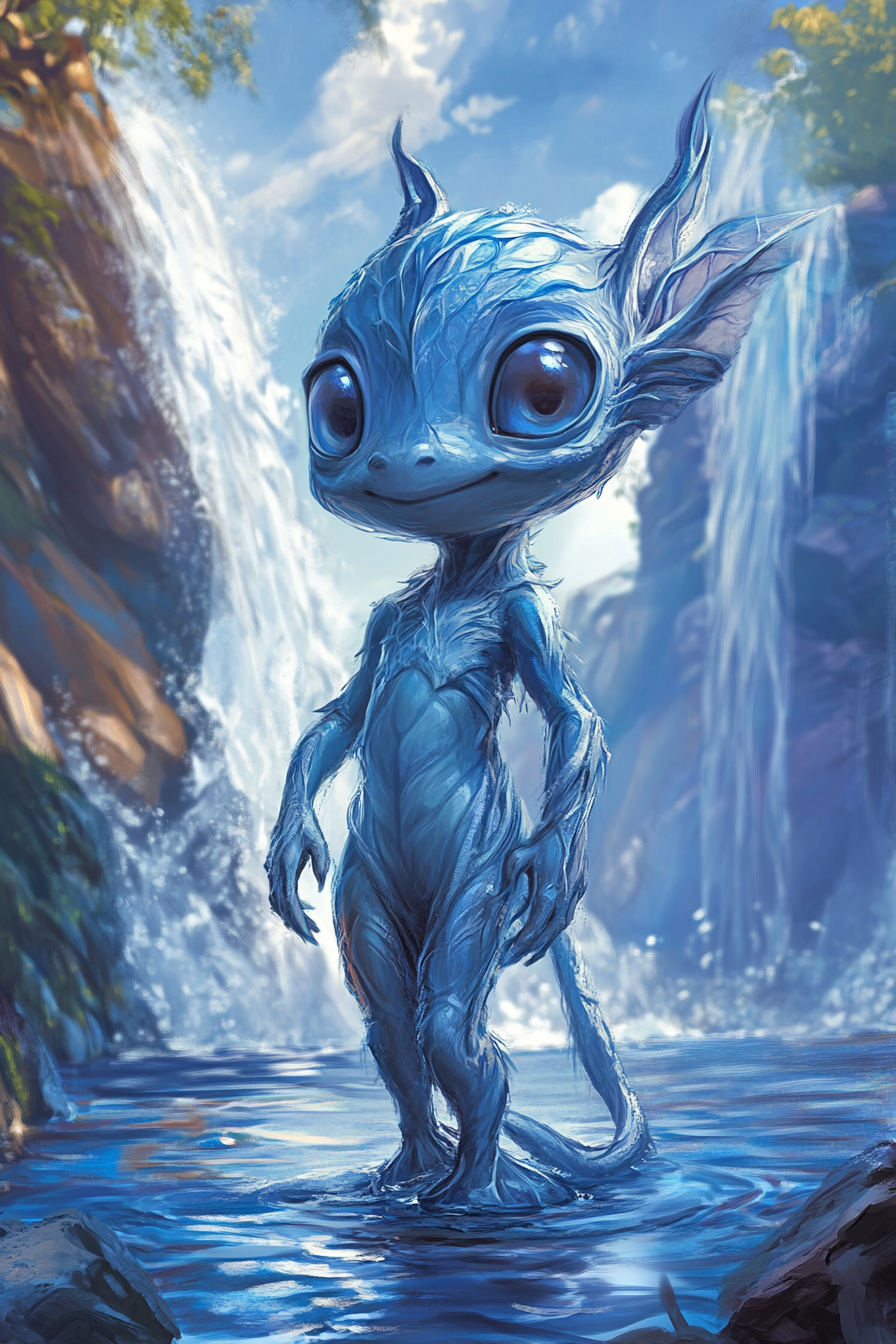 The Cute Baby Water Elemental in Majestic Lake