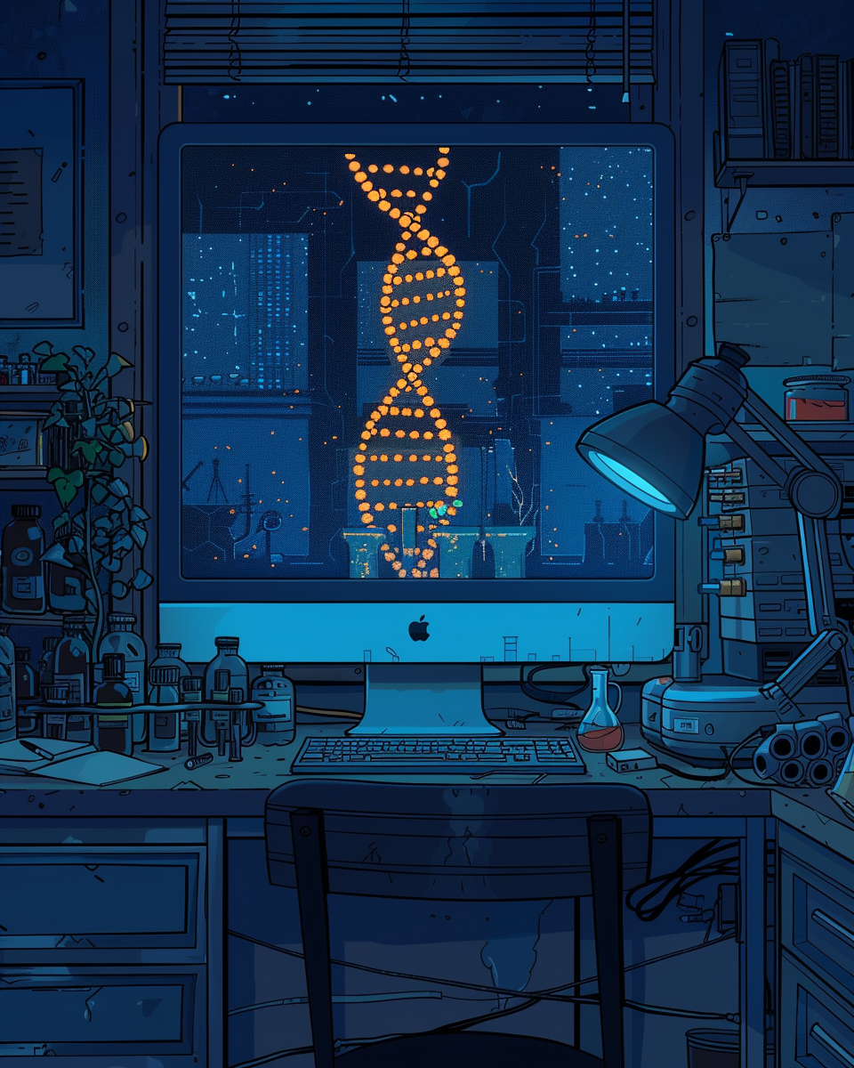 The DNA Image on the Computer Screen