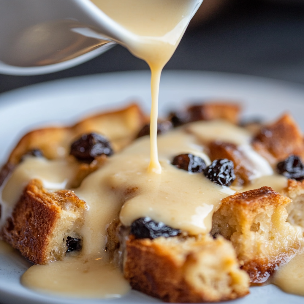 The Decadent Bread Pudding with Vanilla Sauce