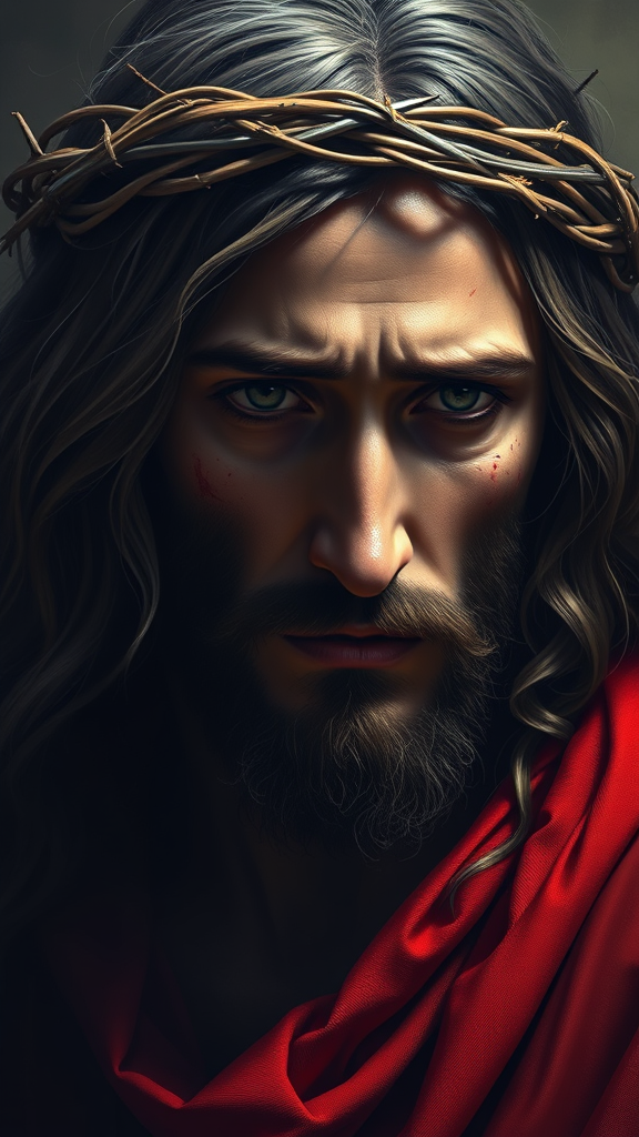 The Divine Sorrow of Jesus Christ in Thorn Crown