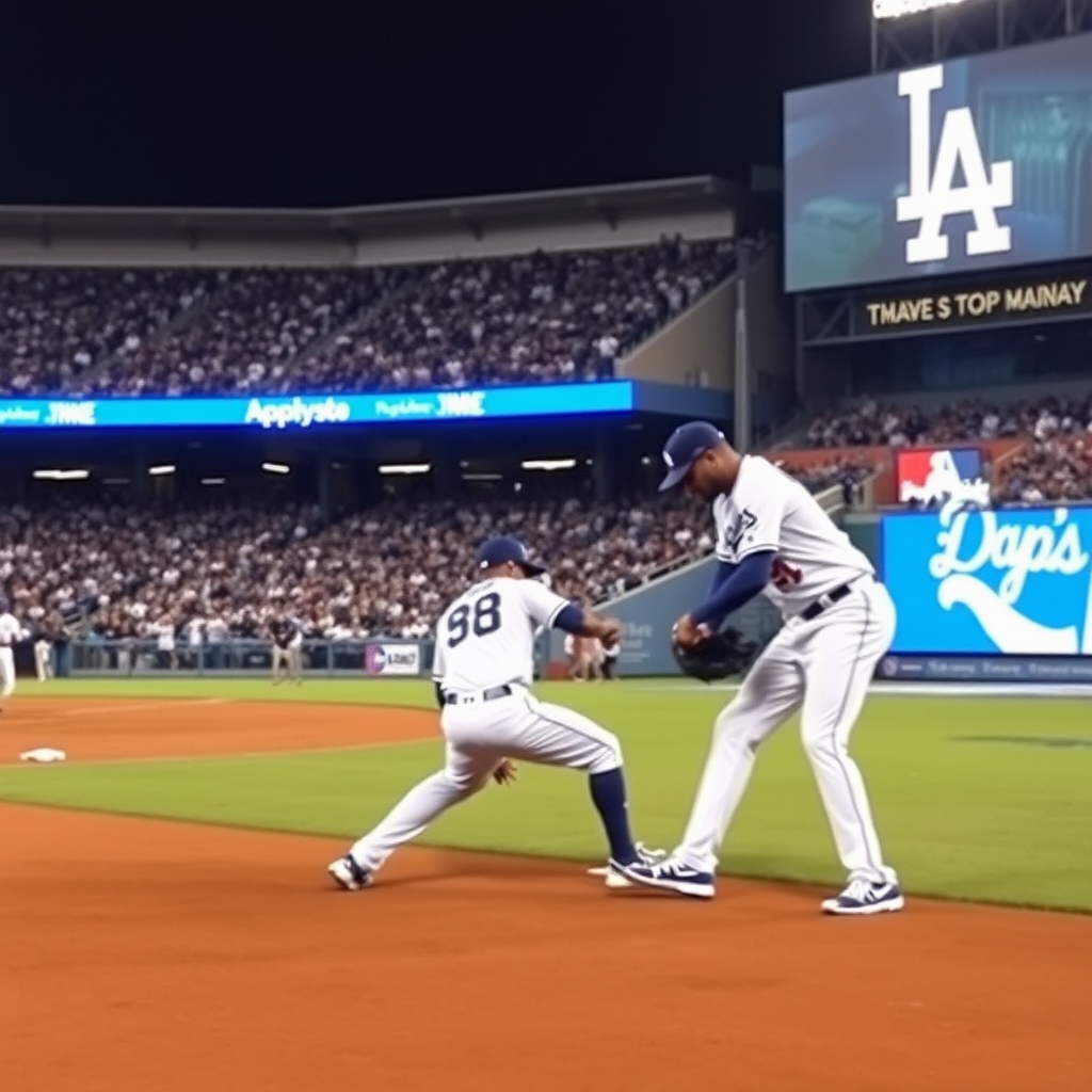 The Dodgers Tagging a Player