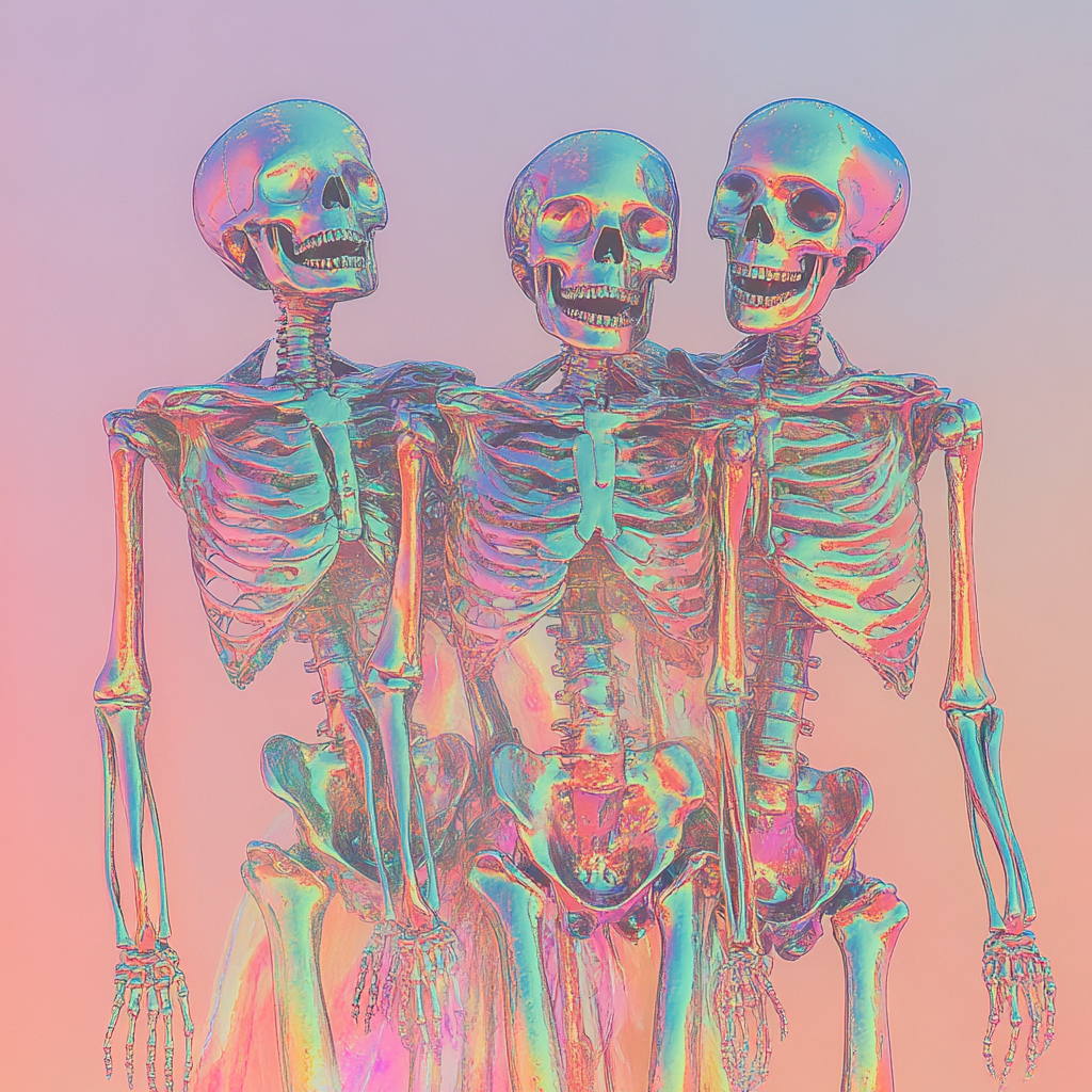 The Dreamy Skeleton Friends in Iridescent Colors