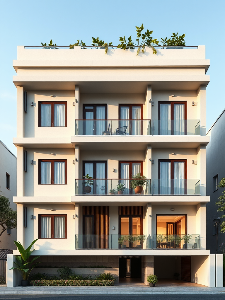 The Eight-Level Building with a Penthouse Top