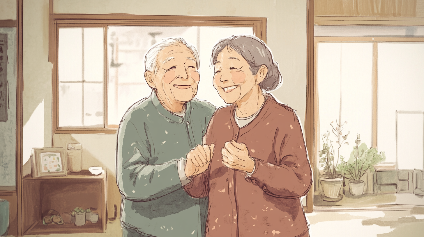 The Elderly Japanese Couple's Slow Dance at Home