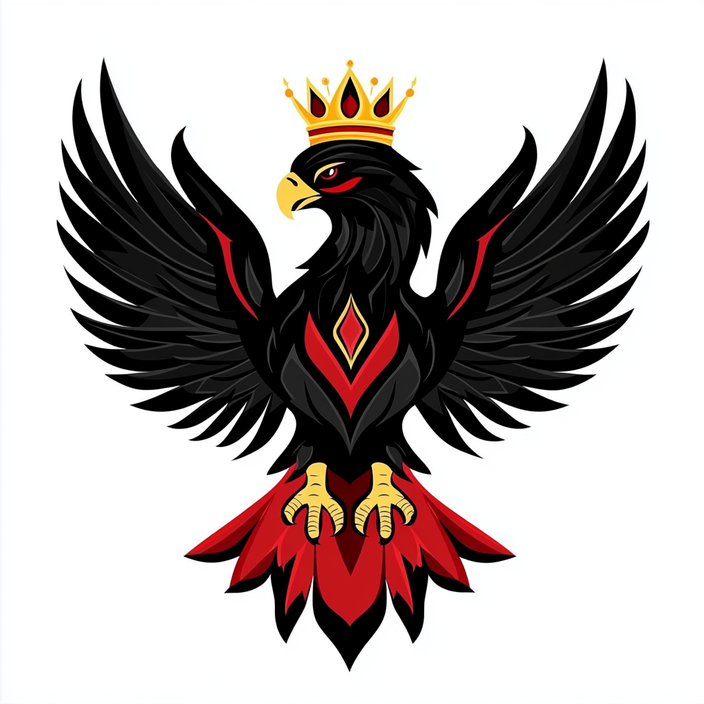 The Elegant Black and Red Eagle Emblem