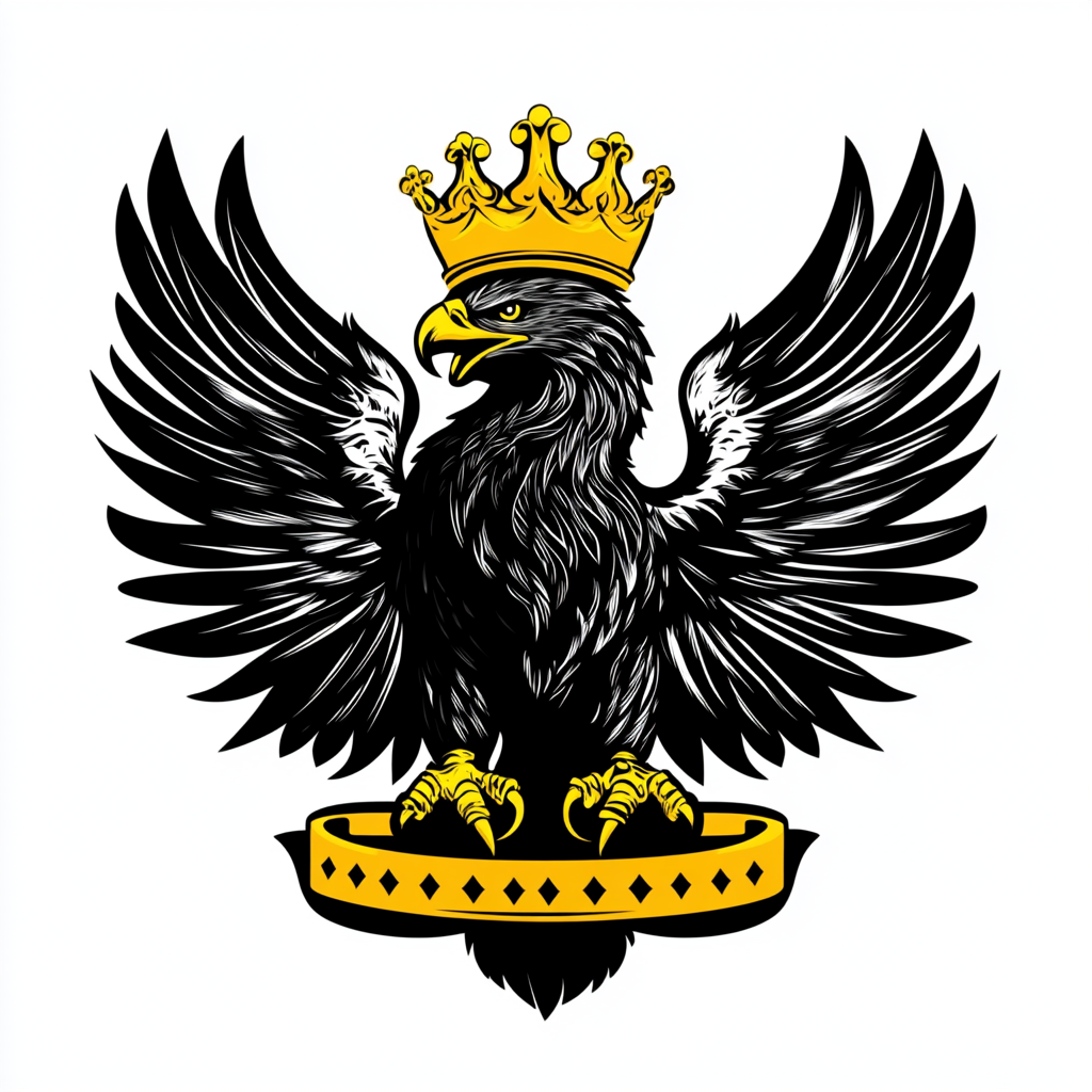 The Elegant Black and Yellow Eagle Emblem