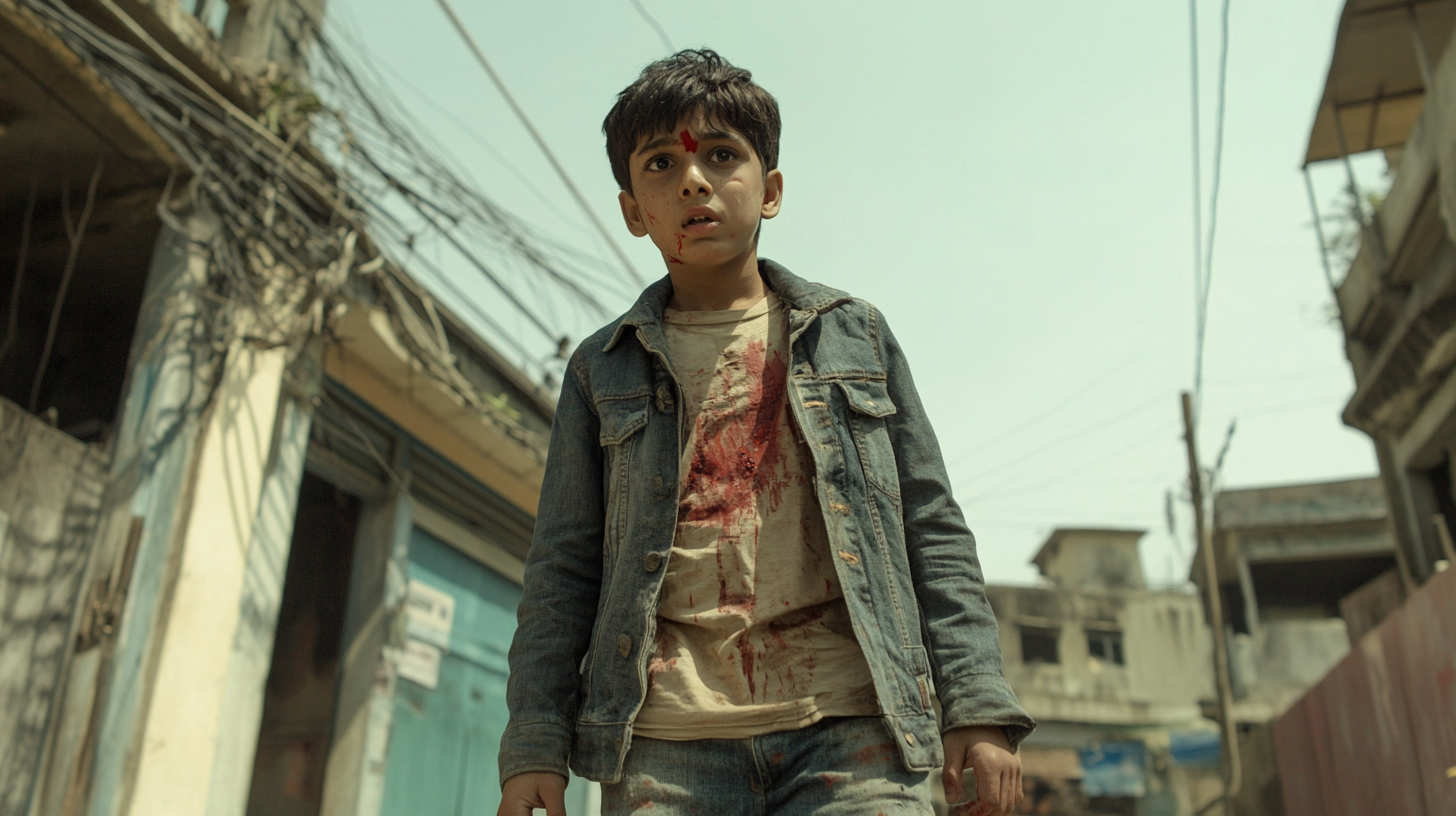 The Fearful South Indian Boy in Chase