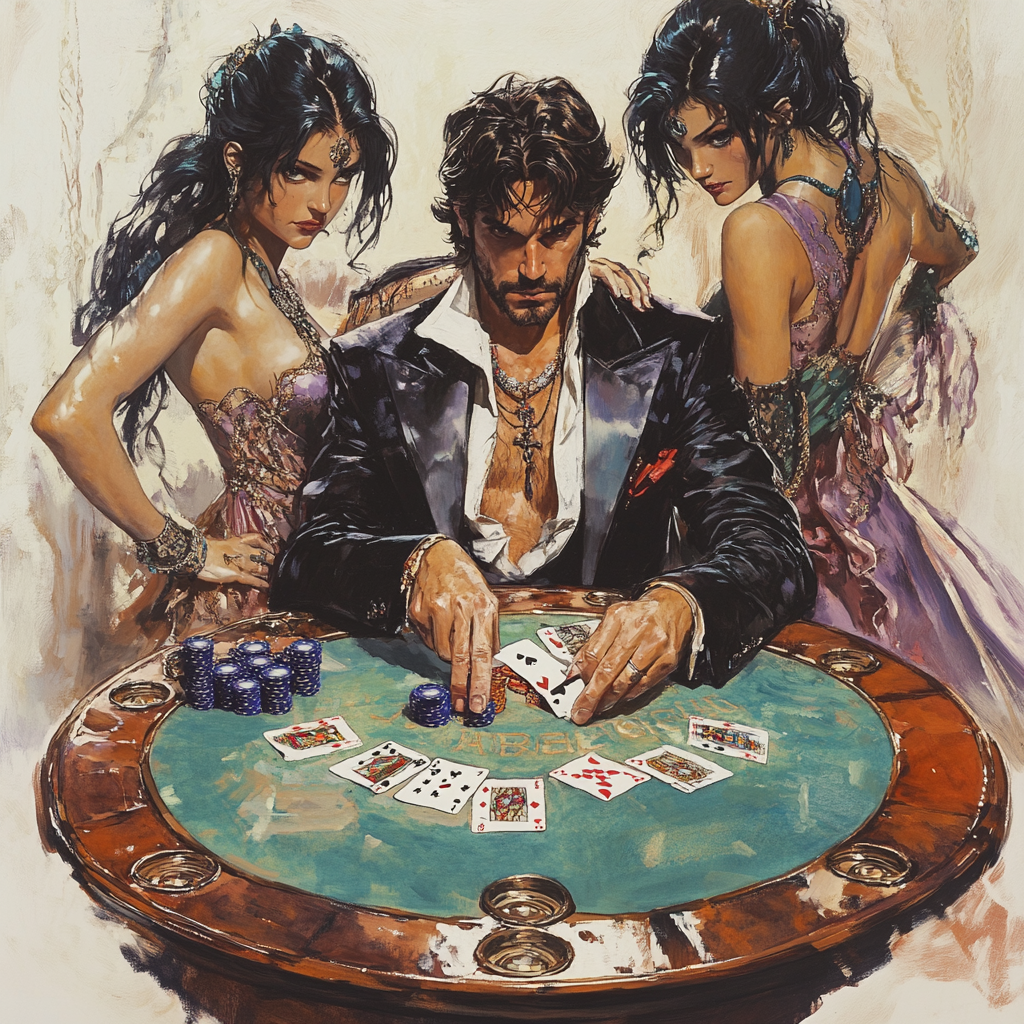 The Gambler's Elegant Card Game with Exotic Companions.