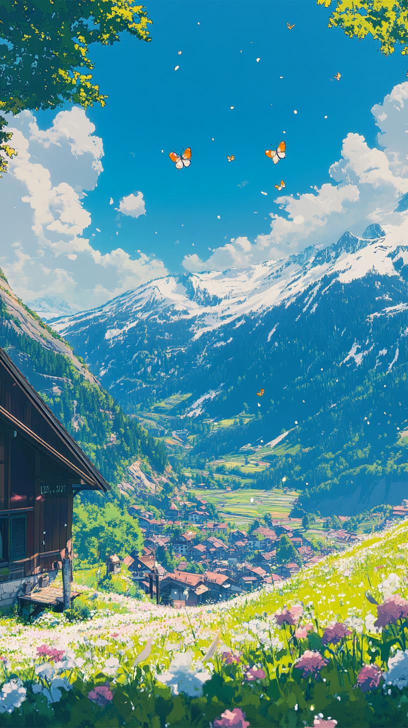 The Gentle Village of Grimentz in Animation