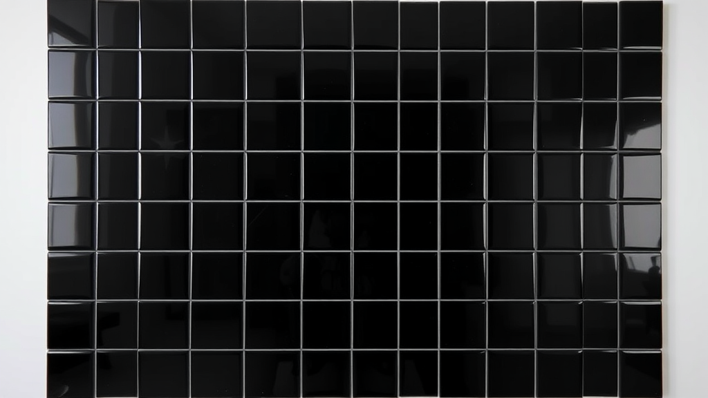 The Glossy Black Square Tile Wall