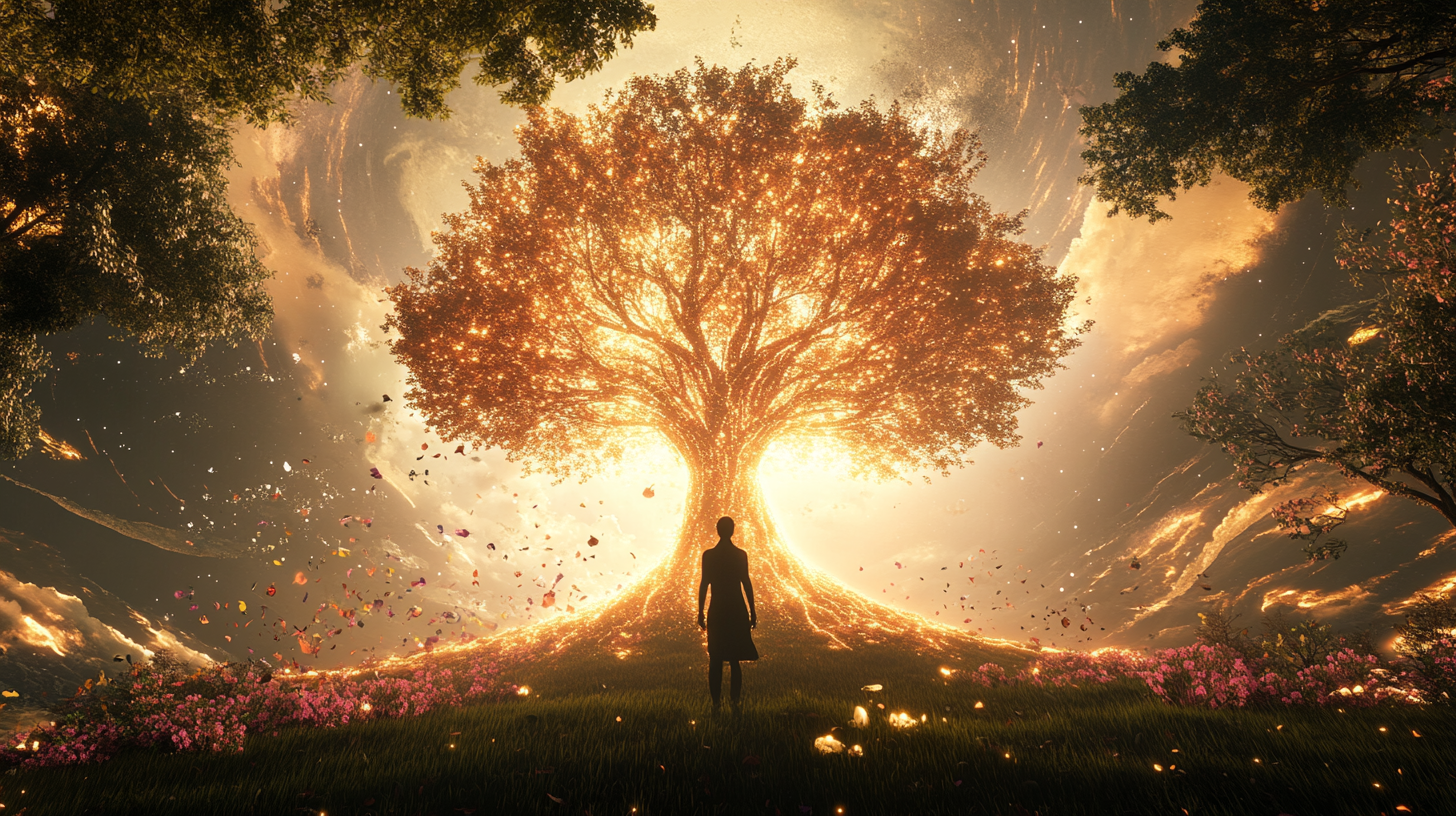 The Glowing Tree of Life Symbolizes Healing Energy