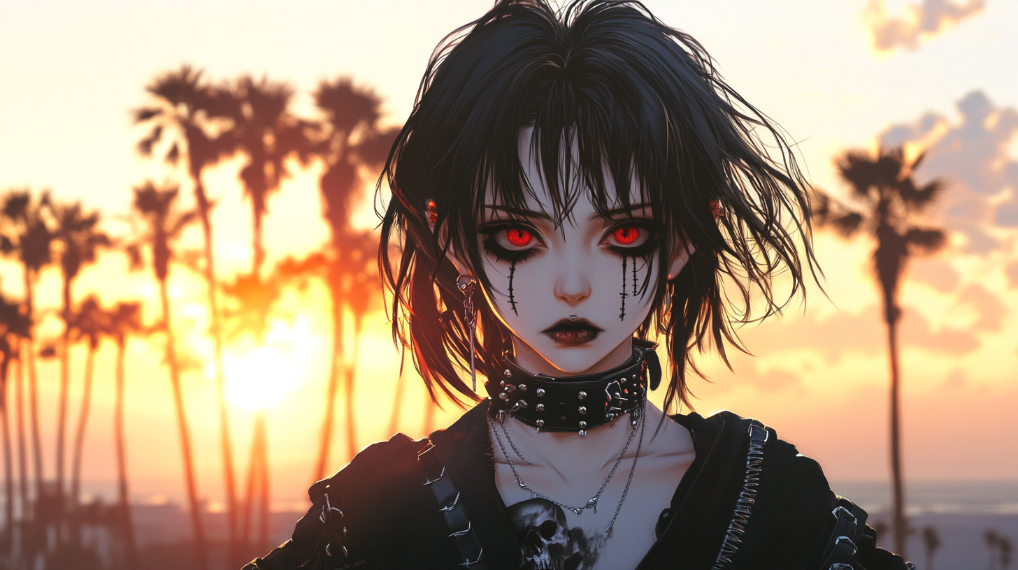 The Gothic Girl With Red Eyes