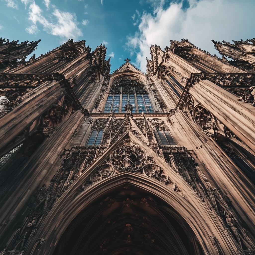 The Grand Cologne Cathedral under Blue Sky