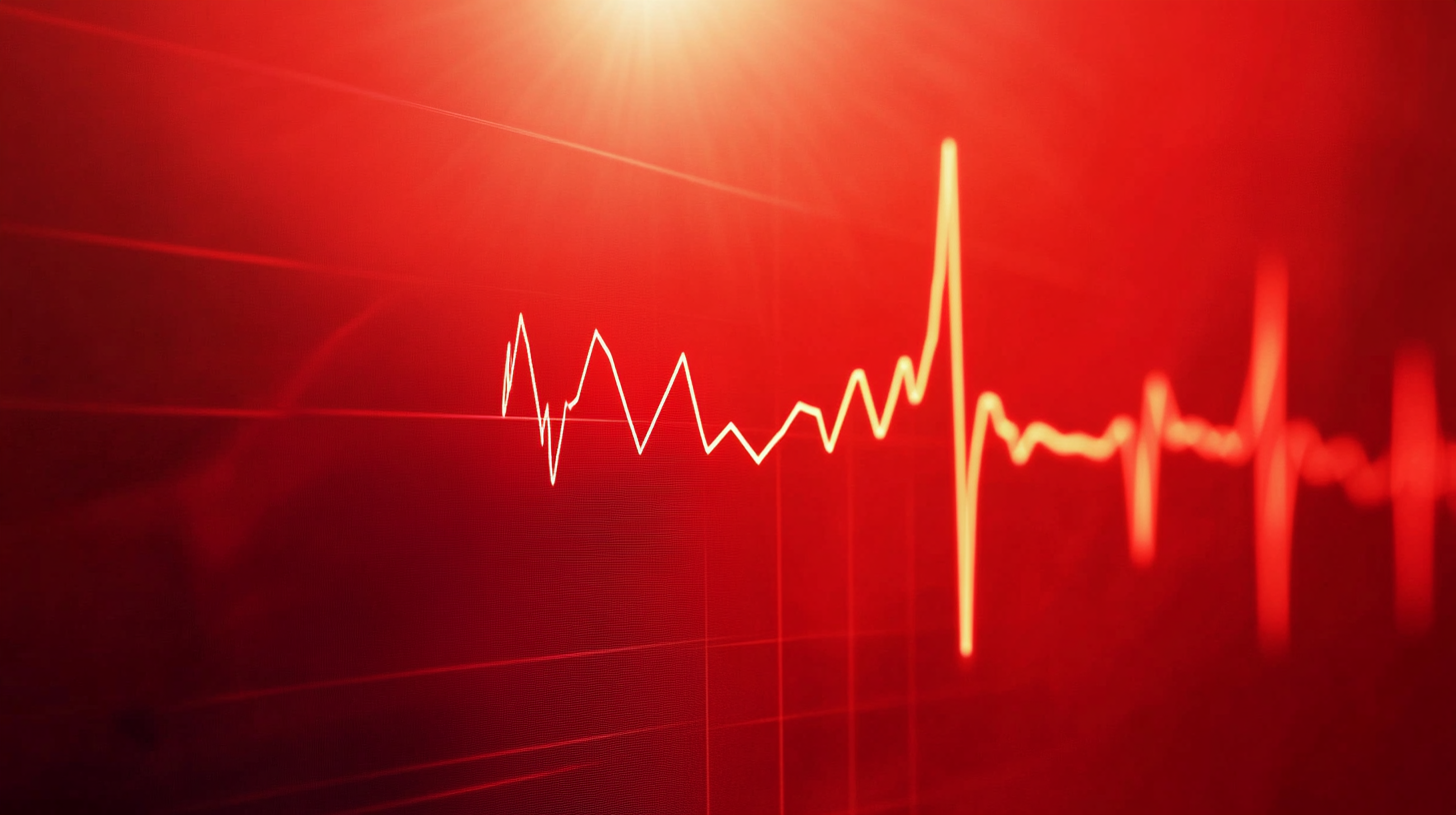 The Heartbeat Monitor with Red Background