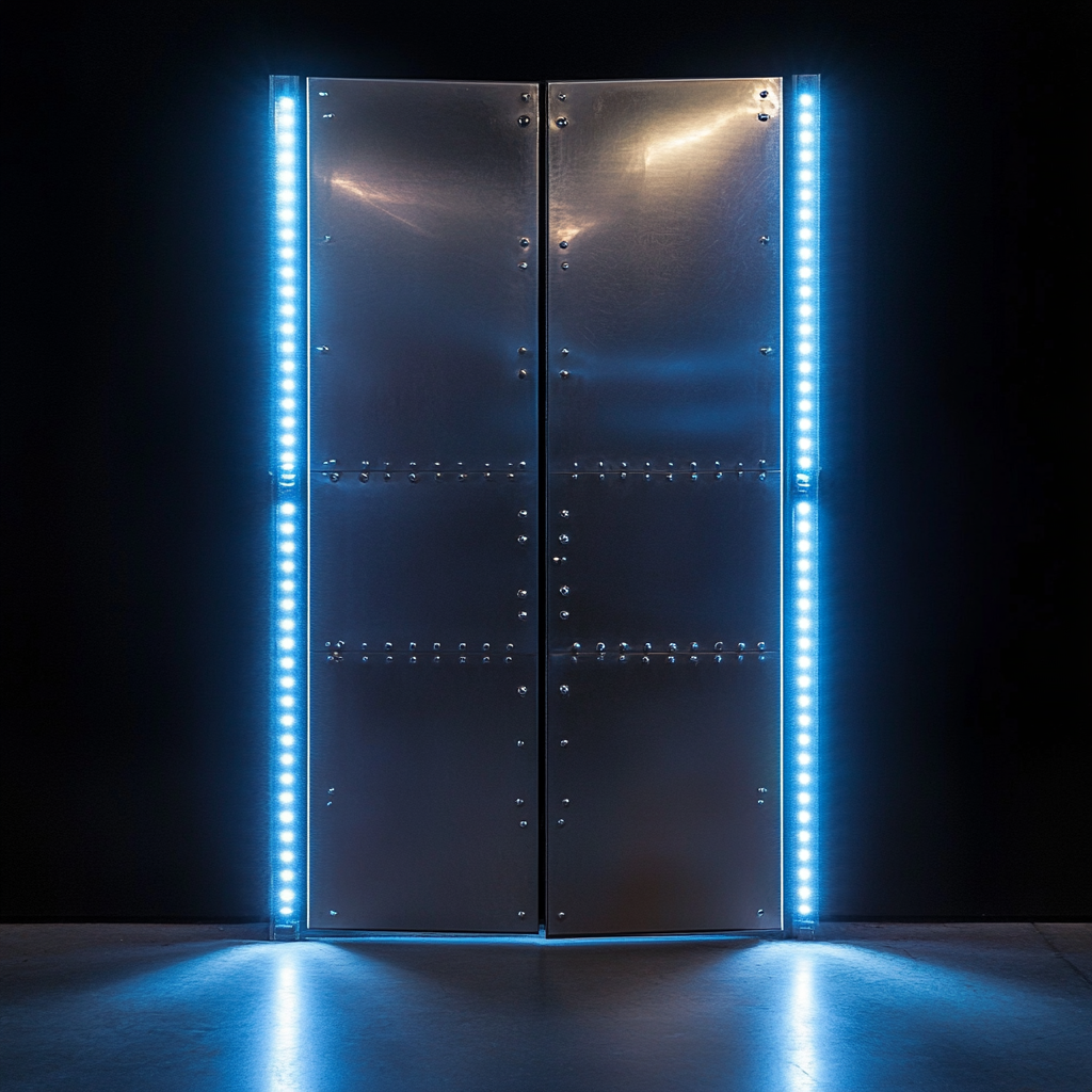 The Heavy Vault Doors with Modern Lighting