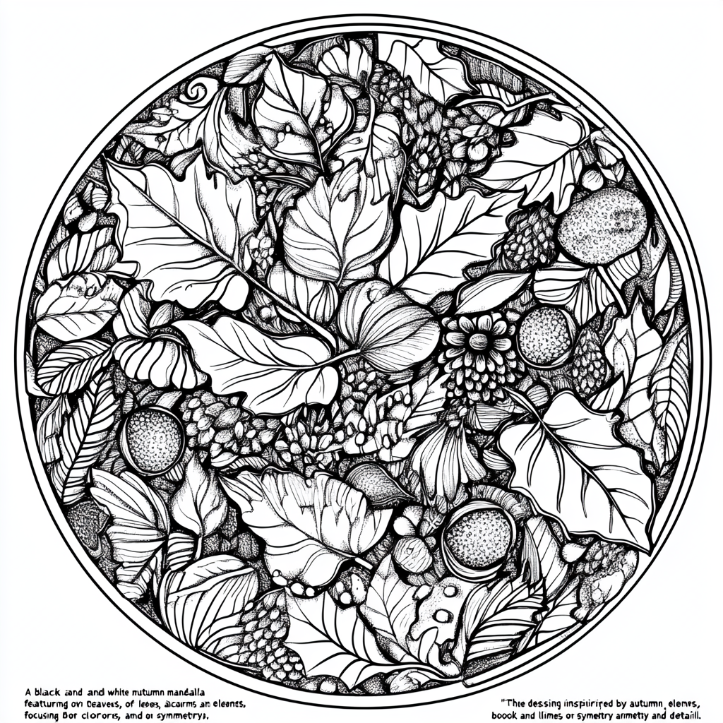 The Intricate Autumn-Inspired Mandala Coloring Page