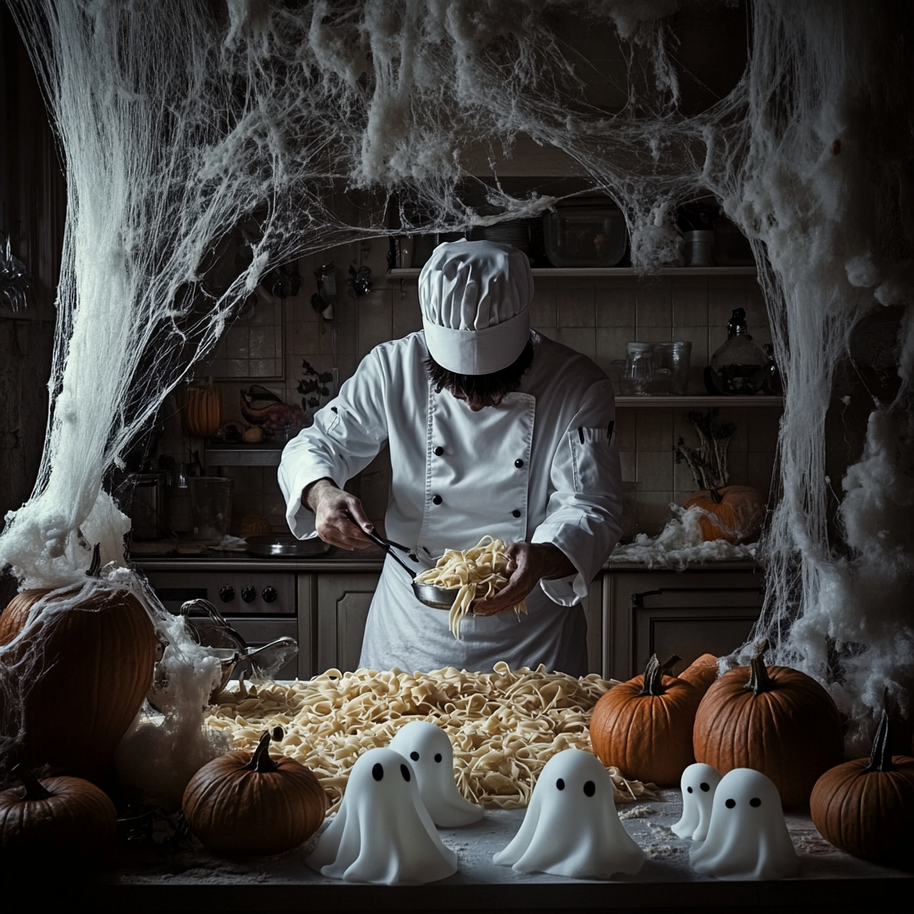 The Italian Chef Prepares Halloween Dishes in Spooky Kitchen