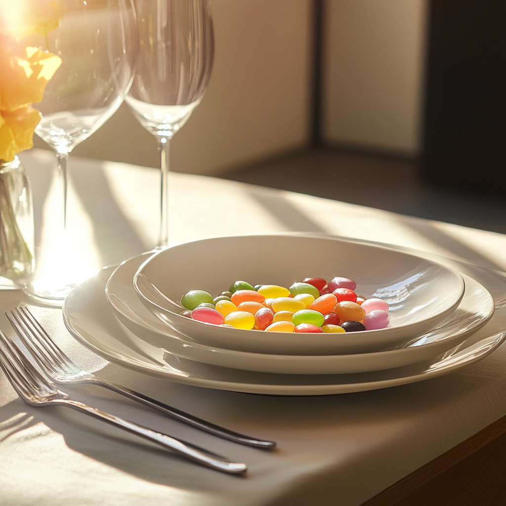 The Jelly Bean Table Setting in Sunlight