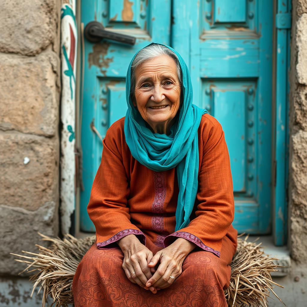 The Kind Old Woman in Traditional Dress