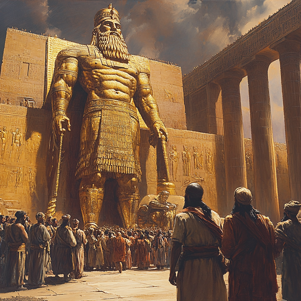 The King's giant statue in Babylon important.